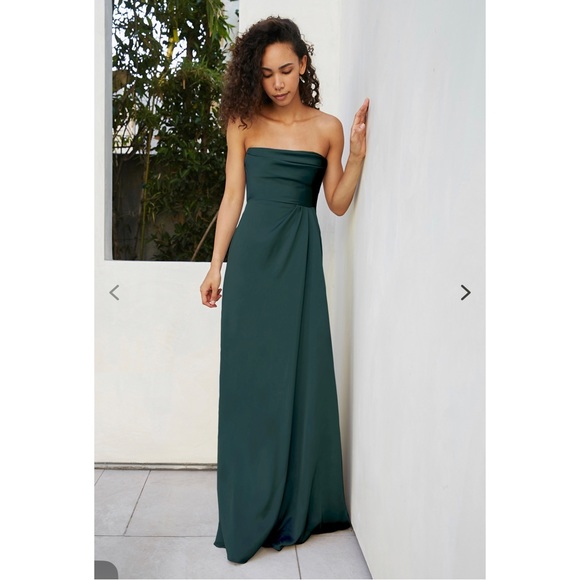 Stunning, emerald green, strapless bridesmaid dress! - Picture 4 of 5